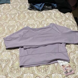 HALARA Lavender Long Sleeve Crop Top